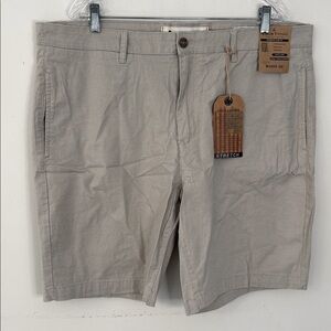 Tailor Vintage Greenwich linen cotton Khaki Shorts stretch waist 9” inseam 40”